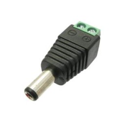 Redukce jack/svorkovnice, MALE standard DC 2.1/5.5 konektor napájení (pro CCTV kamery)