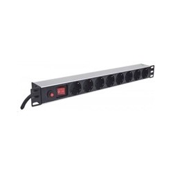 Intellinet 19" 1U Rackmount 8-Way Power Strip - German Type, rozvodný panel, 8x DE zásuvka, 3m kabel