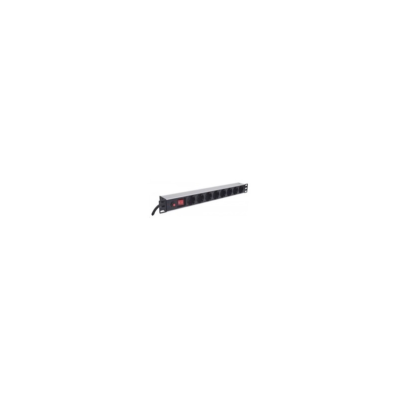 Intellinet 19" 1U Rackmount 8-Way Power Strip - German Type, rozvodný panel, 8x DE zásuvka, 3m kabel