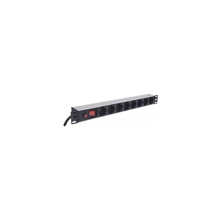 Intellinet 19" 1U Rackmount 8-Way Power Strip - German Type, rozvodný panel, 8x DE zásuvka, 3m kabel