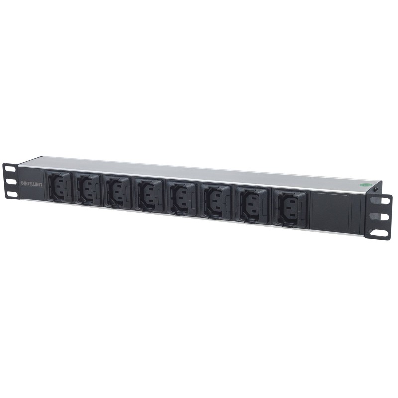 Intellinet rozvodný panel PDU, 8x C13 zásuvka, rack 1U, 2m odpojitelný kabel, proti vypadávání