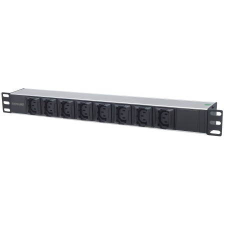Intellinet rozvodný panel PDU, 8x C13 zásuvka, rack 1U, 2m odpojitelný kabel, proti vypadávání