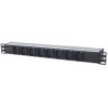 Intellinet rozvodný panel PDU, 8x C13 zásuvka, rack 1U, 2m odpojitelný kabel, proti vypadávání
