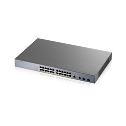 Zyxel GS1350-26HP 26 Port smart managed CCTV PoE switch, long range, 375W, 24x GbE, 2x combo RJ45/SFP