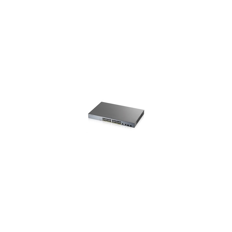 Zyxel GS1350-26HP 26 Port smart managed CCTV PoE switch, long range, 375W, 24x GbE, 2x combo RJ45/SFP