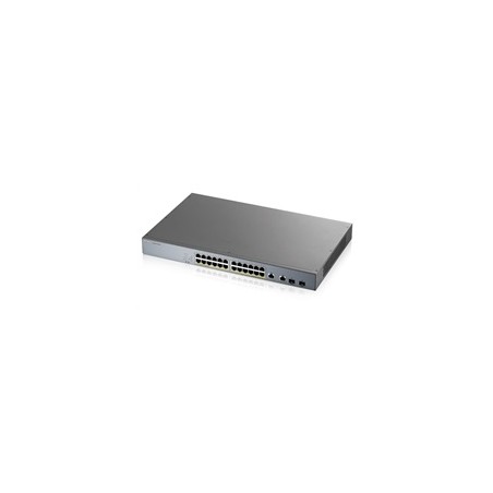Zyxel GS1350-26HP 26 Port smart managed CCTV PoE switch, long range, 375W, 24x GbE, 2x combo RJ45/SFP