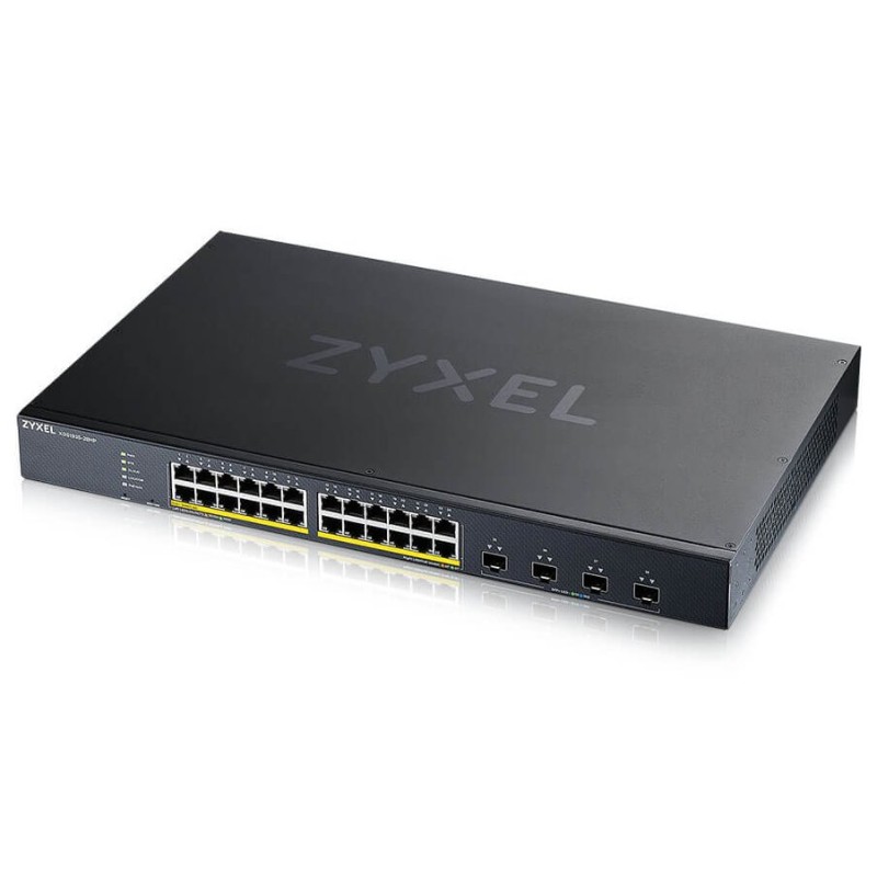 Zyxel XGS1935-28HP, 28 Port Lite-L3 Smart Managed PoE Switch, 24x Gigabit PoE and 4x 10G SFP+, hybrid mode
