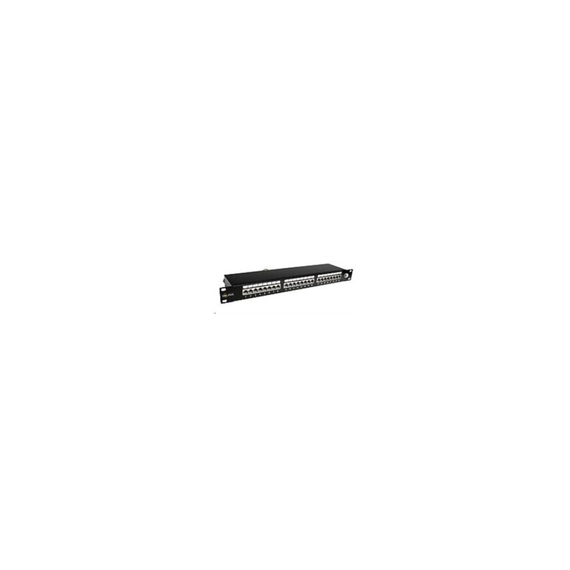 Solarix - 19" Patch panel 24 x RJ45 CAT6 STP černý