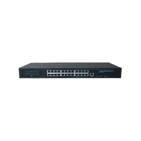 ADEX ADS-224GRP-1PO-2F-RM reversní poe managed switch, 24x Gbit port (1x poe out), 2x SFP, metal