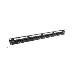 Solarix - patch panel 24 x RJ45 CAT6 UTP 350 MHz černý 1U