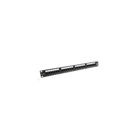 Solarix - patch panel 24 x RJ45 CAT6 UTP 350 MHz černý 1U