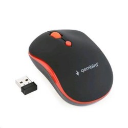 GEMBIRD myš MUSW-4B-03-R, černo-červená, bezdrátová, USB nano receiver