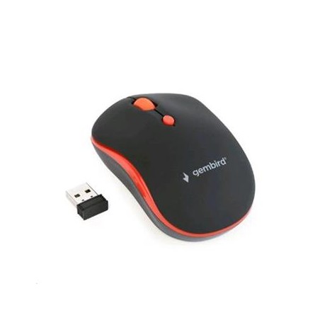 GEMBIRD myš MUSW-4B-03-R, černo-červená, bezdrátová, USB nano receiver
