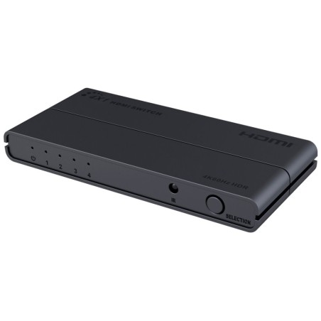 PremiumCord HDMI switch 4:1 s podporou rozlišení 4Kx2K@60Hz, 1080P, HDR, s ovládáním tlačítkem a dálkovým ovladačem