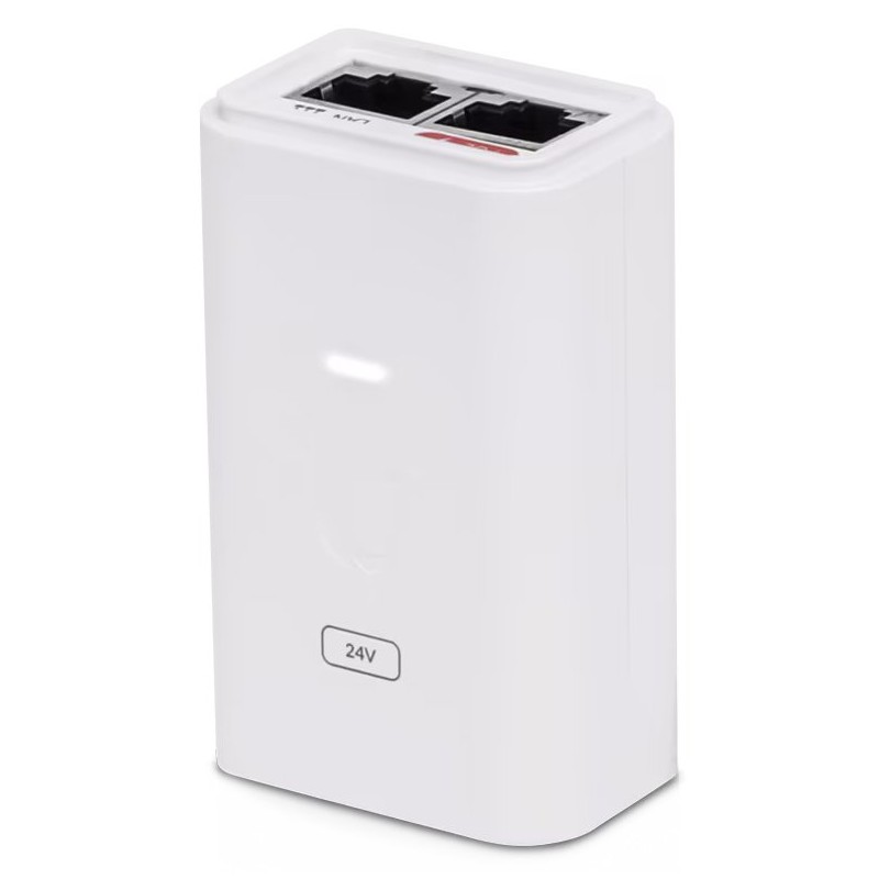 UBNT POE-24-7W-G-WH [Gigabit PoE adapter 24V/0,3A (7W), pro LBE-5AC-Gen2,LBE-5AC-16-120, vč.napájecího kabelu]