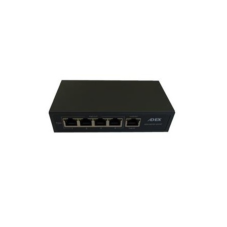 ADEX ADS105FRP-4POAF reverzní PoE switch (4x poe out)