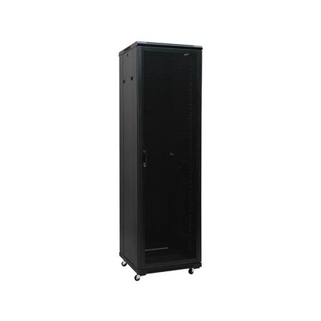 ADEX Stojící rozvaděč 42U, 1000mm, černý, rozložený, perforované dveře