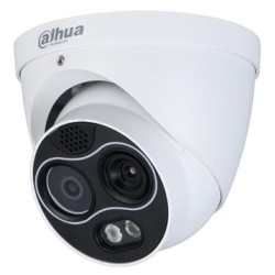 DAHUA termální duální IP kamera/ termo 256x192 f 3,5mm(51st)/ vizuál 4Mpix 4mm(71st)/ IR30m/ dome/ detekce ohně