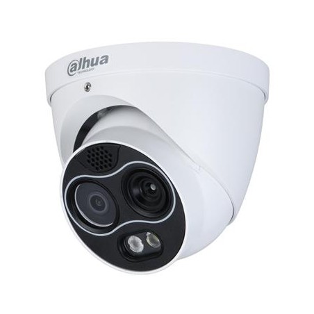 DAHUA termální duální IP kamera/ termo 256x192 f 3,5mm(51st)/ vizuál 4Mpix 4mm(71st)/ IR30m/ dome/ detekce ohně