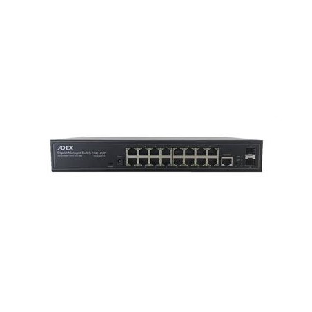 Switch Adex ADS216GRP-VPO-2FO-RM managovatelný, 16x GLAN, 15x PoE-in reverzní, 1x PoE-out, 2x SFP