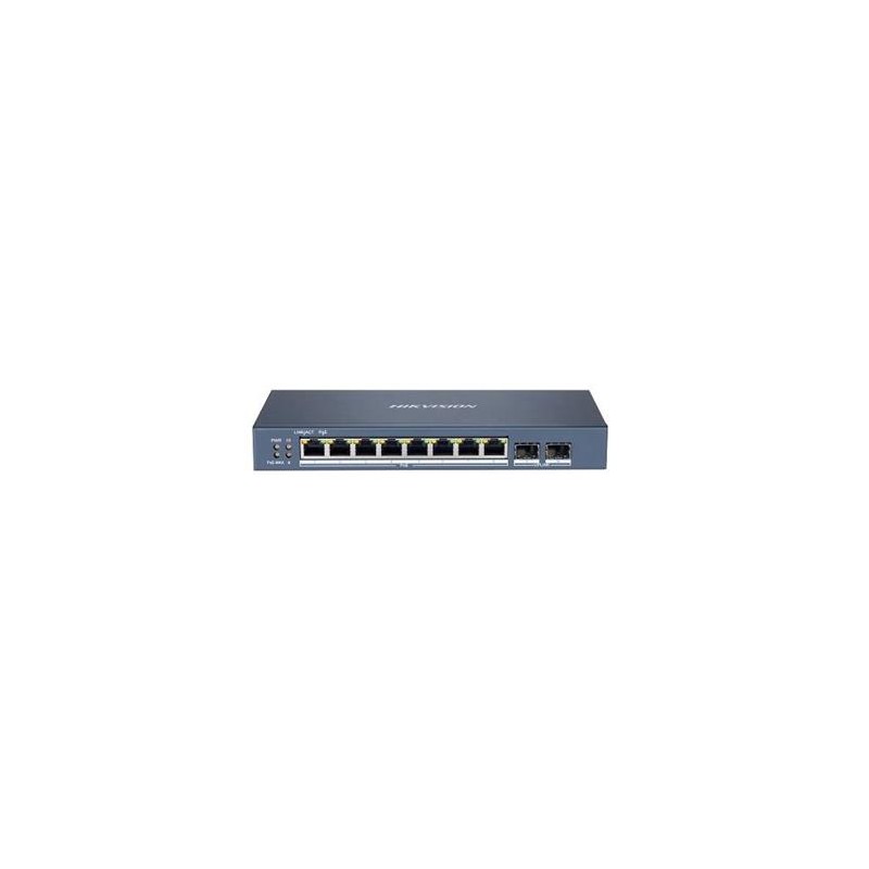 Hikvision Smart managed switch 8x Gb PoE + 2x Gb SFP Uplink, 110W, Super PoE - dosah až 300m