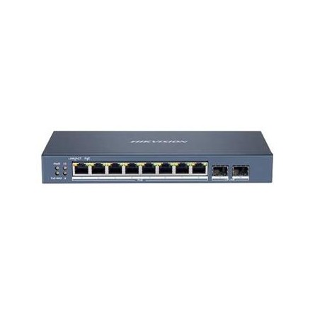 Hikvision Smart managed switch 8x Gb PoE + 2x Gb SFP Uplink, 110W, Super PoE - dosah až 300m