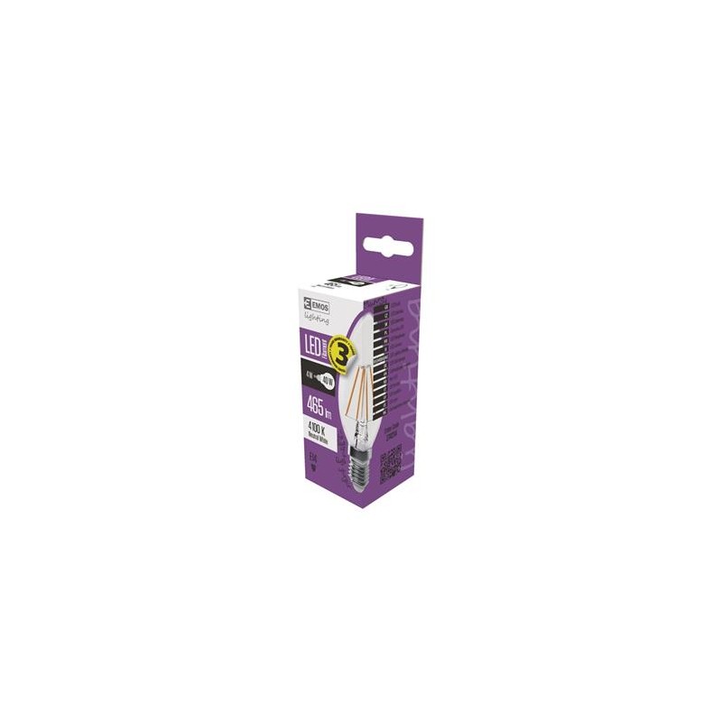 EMOS LED ŽÁROVKA FIALEMENT CANDLE 4W(40W) 465lm E14 NW A++