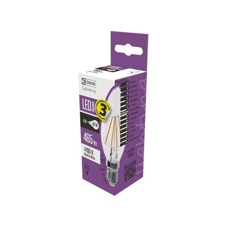 EMOS LED ŽÁROVKA FIALEMENT CANDLE 4W(40W) 465lm E14 NW A++
