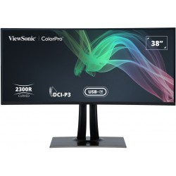 ViewSonic VP3881A / 38" prohnutý/ IPS/ 21:9/ 3840x1600/ 5ms/ 300cd/m2/ DP/ 2xHDMI/ 2xUSB-A/ USB-B / USB-C/ RJ45/ Repro