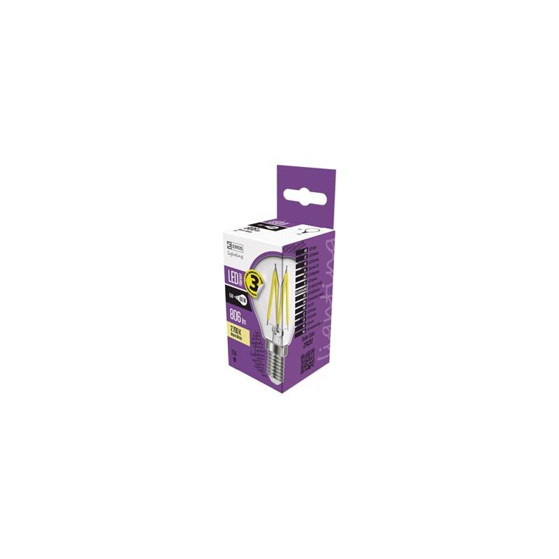 EMOS LED,Filament,MiniGl,6W(60W),630lm,E14,WW