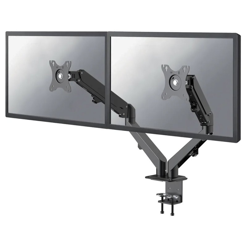 Neomounts DS70-700BL2/Držák displeje/na stůl/17-27"/svorka/VESA 100X100/nosn. 2x7kg/plynový píst/2 displeje/černý