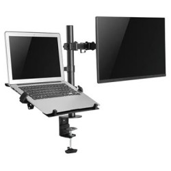 Neomounts FPMA-D550NOTEBOOK/Držák displeje a notebooku/na stůl/10-27"/svorka/VESA 100X100/nosn. 8+4,5kg/černý
