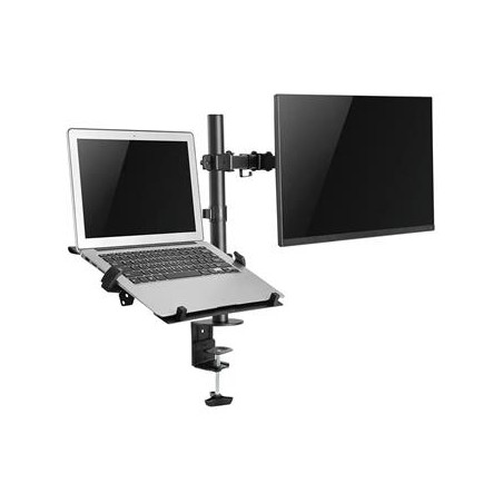 Neomounts FPMA-D550NOTEBOOK/Držák displeje a notebooku/na stůl/10-27"/svorka/VESA 100X100/nosn. 8+4,5kg/černý