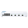 QNAP řízený switch QSW-M408S (12portů: 8x Gigabit port + 4x 10G SFP+ porty)