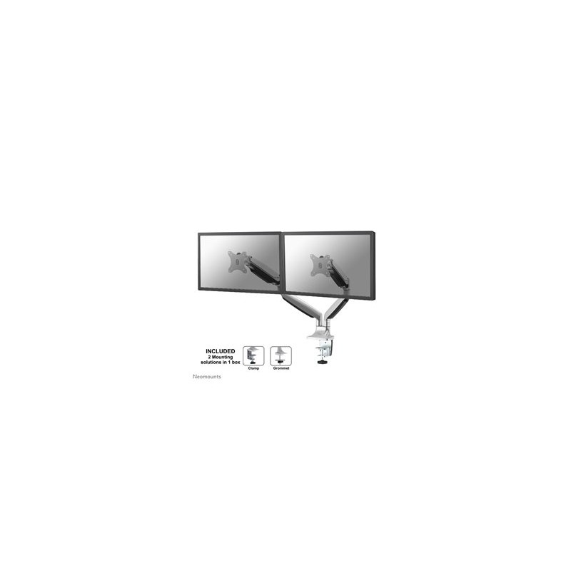 Neomounts Select NM-D750DSILVER / Flat Screen Desk mount (10-32") desk clamp/grommet / Silver