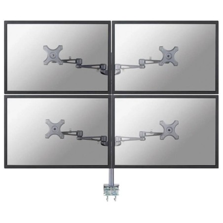 Neomounts FPMA-D935D4 /Držák displeje/na stůl/10-27"/svorka/3čepy/VESA 100X100/nosn.4x6kg/4 displeje/stříbrný