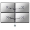 Neomounts FPMA-D935D4 /Držák displeje/na stůl/10-27"/svorka/3čepy/VESA 100X100/nosn.4x6kg/4 displeje/stříbrný