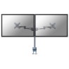 Neomounts FPMA-D935D /Držák displeje/na stůl/14-27"/svorka/3čepy/VESA 100X100/nosn.2x6kg/2 displeje/stříbrný