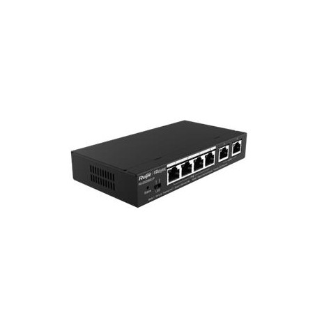 Reyee RG-ES206GC-P 6-Port Gigabit Smart POE Switch, 4 PoE/POE+ Ports with 2 Gigabit RJ45 uplink ports, 54W PoE