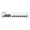 QNAP řízený switch QSW-M408-4C (12 portů: 8x Gigabit port + 4x 10G SFP+ / 10GbE kombo porty)
