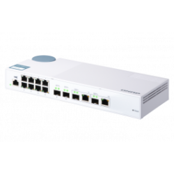 QNAP řízený switch QSW-M408-2C (12portů: 8x Gigabit port + 4x 10G SFP+ /2x 10GbE kombo porty)