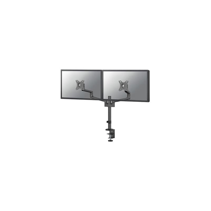 Neomounts DS60-425BL2 /Držák displeje/na stůl/17-27"/svorka+průchodka/3čepy/VESA 100X100/nosn.2x8kg/2 displeje/černý