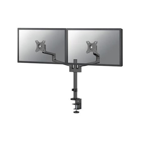 Neomounts DS60-425BL2 /Držák displeje/na stůl/17-27"/svorka+průchodka/3čepy/VESA 100X100/nosn.2x8kg/2 displeje/černý
