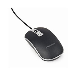 GEMBIRD myš MUS-4B-06-BS, drátová, optická, USB, černá/stříbrná