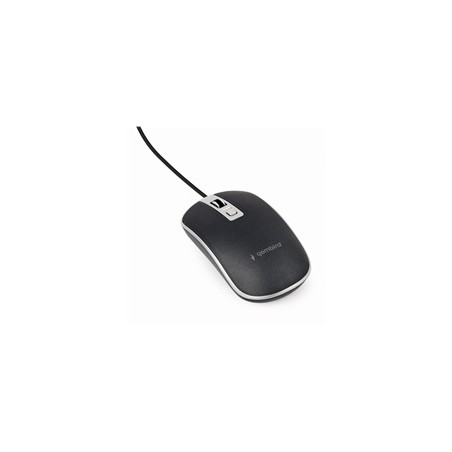 GEMBIRD myš MUS-4B-06-BS, drátová, optická, USB, černá/stříbrná