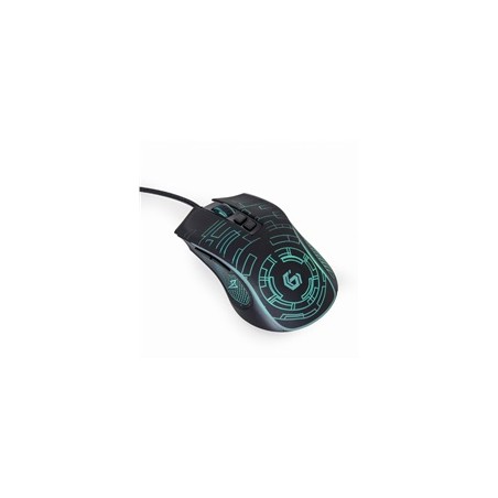GEMBIRD myš MUSG-RGB-01, podsvícená, 7 tlačítek, černá, 3600DPI, USB