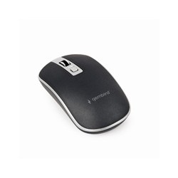 GEMBIRD myš MUSW-4B-06, černo-stříbrná, bezdrátová, USB nano receiver