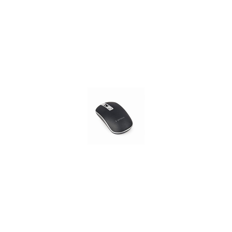 GEMBIRD myš MUSW-4B-06, černo-stříbrná, bezdrátová, USB nano receiver