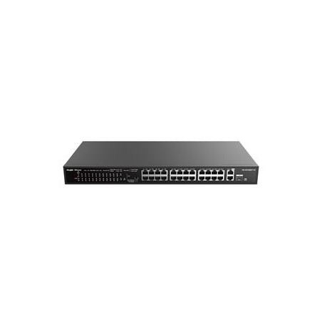 Reyee RG-ES126S-P V2, 24-Port 10/100 Mbps with 2-Port Gigabit Rackmount PoE Switch