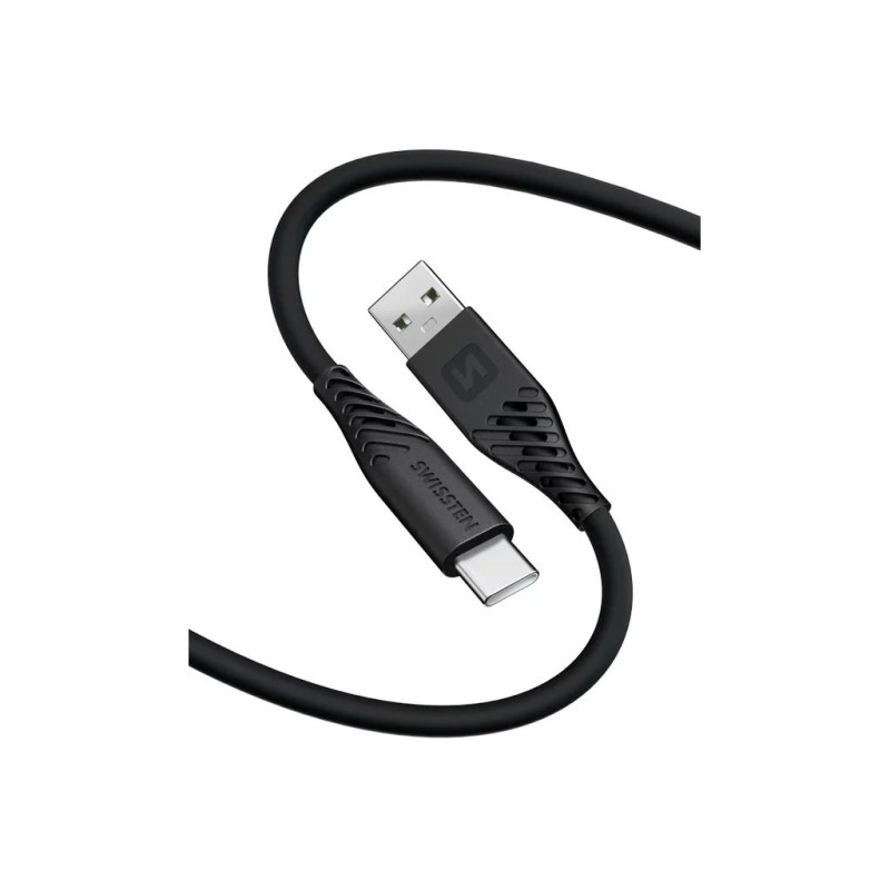 SWISSTEN DATA CABLE USB / USB-C TEXTILE 3,0M BLACK